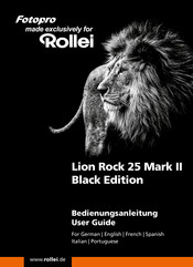 Rollei Lion Rock 25 Mark II Black Edition Instrucciones De Uso