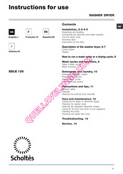 SCHOLTES SDLE 129 Manual De Instrucciones