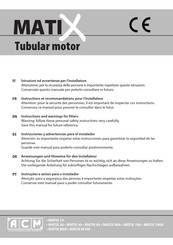 ACM MATIX 100 Instrucciones Y Advertencias Para El Instalador