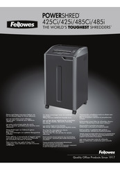 Fellowes POWERSHRED 485Ci Guia De Inicio Rapido