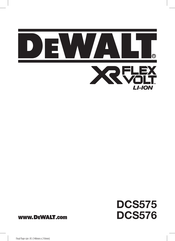 DeWalt XR LI-ION DCS576 Traducido De Las Instrucciones Originales