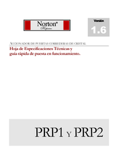 Norton PRP2 Hoja De Especificaciones Técnicas Y Guía Rápida De Puesta En Funcionamiento