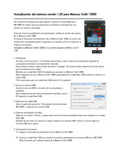 Janome Memory Craft 12000 Manual De Actualización