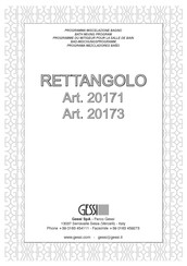 Gessi RETTANGOLO 20171 Manual De Instrucciones