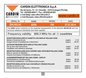 Cardin Elettronica ZVL563.00 Manual De Instrucciones