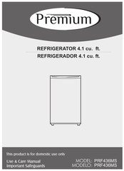 Premium PRF436MS Manual De Uso Y Cuidado