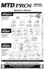 MTD Pro MP425 Guia De Inicio Rapido