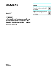 Siemens SIMATIC ET 200SP Manual De Instrucciones