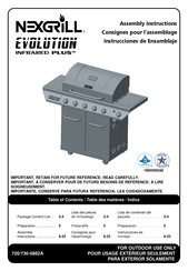 Nexgrill EVOLUTION INFRARED PLUS 720-0882A Instrucciones De Ensamblaje