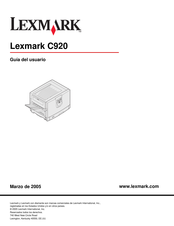 Lexmark C920 Guia Del Usuario