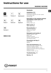 Indesit IWSC 5105 Instrucciones De Uso