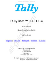 Tally TallyCom III IIF-4 Guía De Instalación Rápida