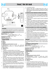 Faac TM XR 868 Manual De Instrucciones