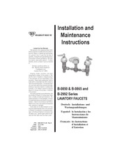 T&S B-0850 Serie Instrucciones De Instalación Y Mantenimiento