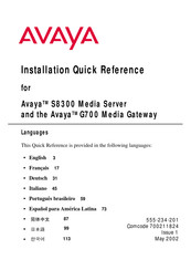 Avaya G700 Guía De Instalación De Referencia Rápida