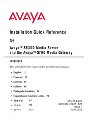 Avaya S8300 Serie Guía De Instalación De Referencia Rápida