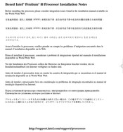 Intel Pentium III Nota De Instalación