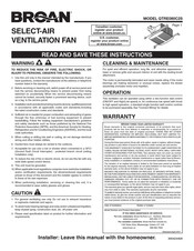 Broan QTRE080C2S Manual De Instrucciones