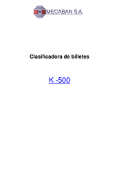 Mecaban K-500 Manual Del Usuario