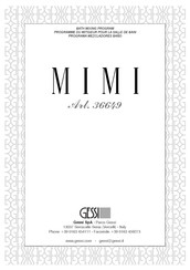 Gessi MIMI 36649 Manual De Instrucciones