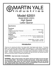 Martin Yale Industries 62002 Manual De Instrucciones