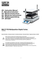 Velp Scientifica MULTI-TX5 Multiposition Digital Vortex Manual De Instrucciones