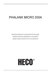 Heco PHALANX MICRO 200A El Manual Del Propietario