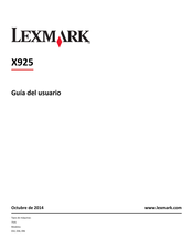 Lexmark X925 Guia Del Usuario