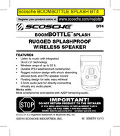 Scosche Boombottle Splash BT4 Manual Del Usuario