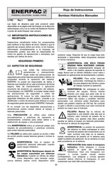 Enerpac P-50 Hoja De Instrucciones