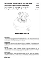 Beko BEKOMAT 16 CO Instruciones De Instalación Y De Servicio