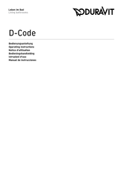 DURAVIT D-Code 700065 Manual De Instrucciones