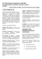 Radioshack ET-3504 Manual Del Usuario