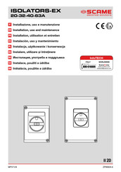 Scame electrical solutions 590.XHGE630X Instalación Uso Y Mantenimiento