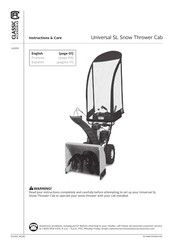 Classic Accessories Universal SL Snow Thrower Cab Instrucciones Y Cuidado