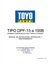 Toyo DPF-100B Manual De Instalación, Operación Y Mantenimiento