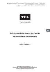 TCL RB275GM1110 Instrucciones De Funcionamiento