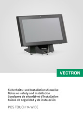 Vectron POS TOUCH 14 WIDE Avisos De Seguridad Y De Instalacion