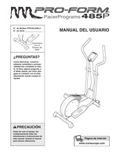 Pro-Form PacerPrograms 485P Manual Del Usuario