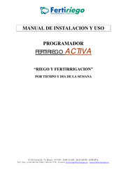 FERTIRIEGO ACTIVA Manual De Instalacion Y Uso