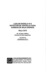 LUDLUM 44-3 Manual De Instrucciones