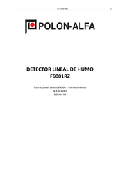 Polon-Alfa F6001RZ Instrucciones De Instalación Y Mantenimiento