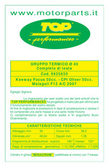 TOP perfomances 9925650 Manual De Instrucciones