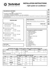 Technibel Climatisation GRF126R5I Instrucciones De Instalación