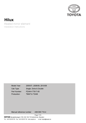 Toyota HiLux Instrucciones De Instalación