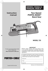 Porter Cable PORTA-BAND 725 Manual De Instrucciones