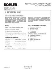 Kohler TOUCHLESS K-13672 Instrucciones De Instalación