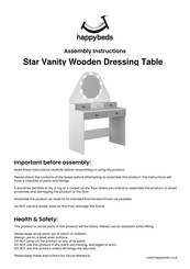 Happybeds Star Vanity Wooden Instrucciones De Asamblea