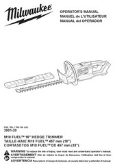 Milwaukee 3001-20 Manual Del Operador