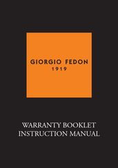 GIORGIO FEDON Legend GFCN004 Manual De Instrucciones